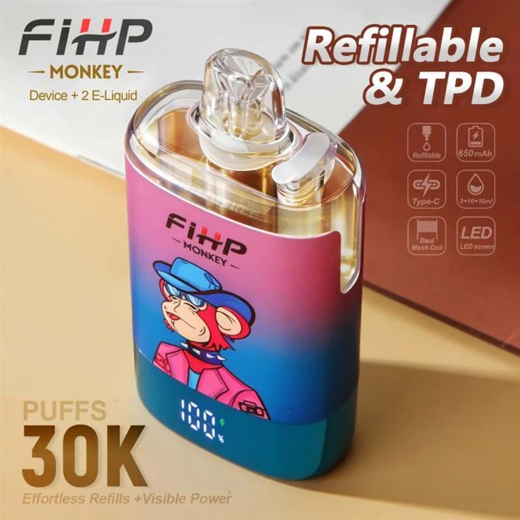 FIHP MONKEY 30K Pwff y gellir eu hail-lenwi TPD