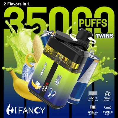 Efeilliaid hifancy 35000 pwffs blasau deuol vape