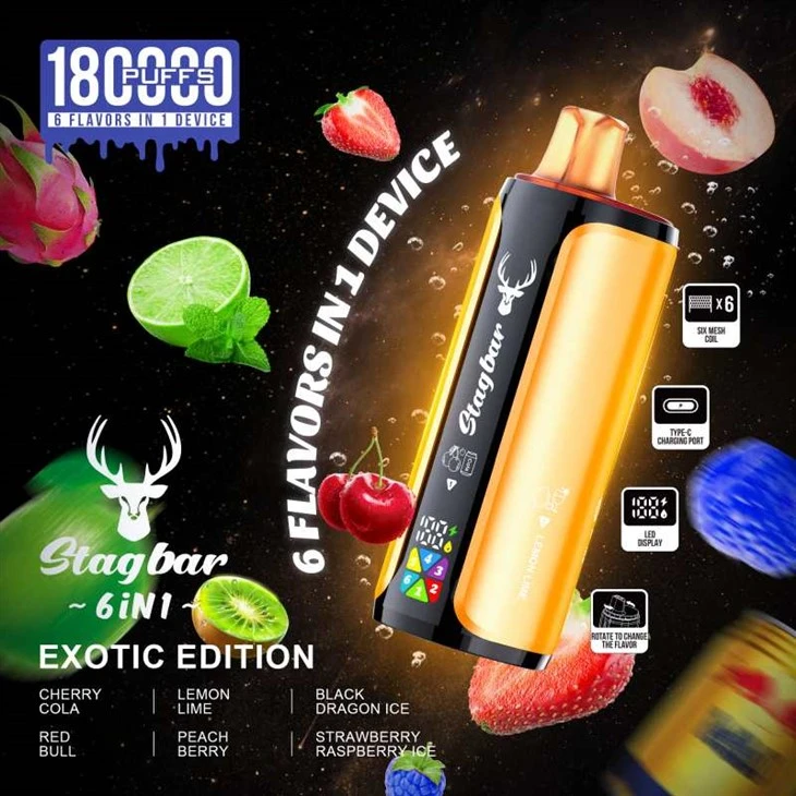 Bar Stag 180000 6mewn 1 Pwff