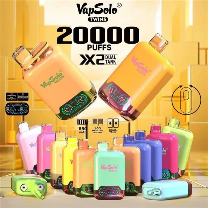 VapSolo Twins 20000 Pwff Vape Blas Dwbl